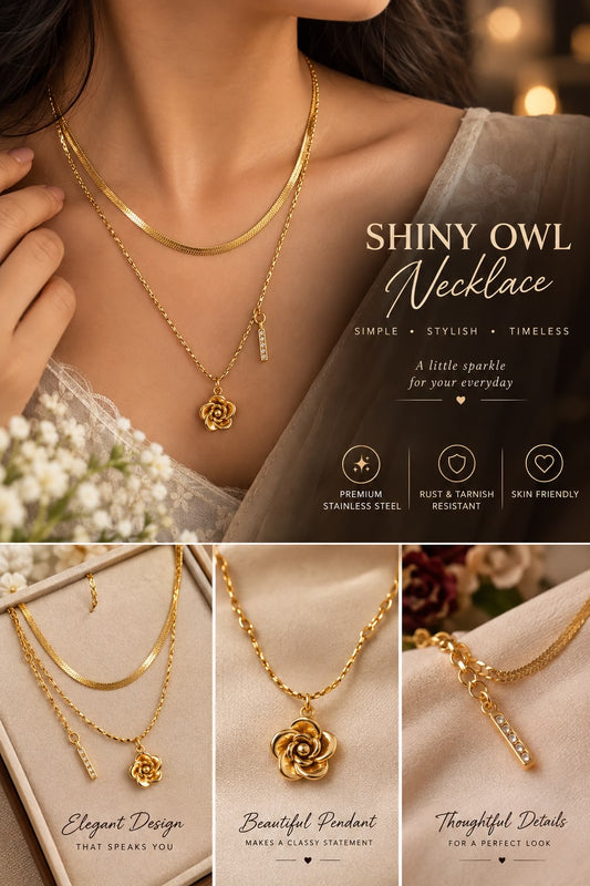 Anti-tarnish Chain with flower Pendant