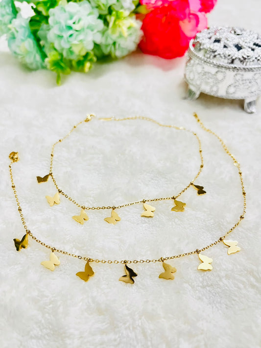 Anti-tarnish Butterfly Anklets | 316L Stainless Steel